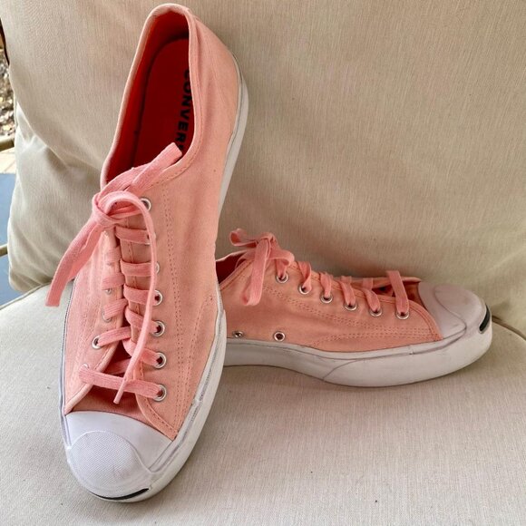 Converse Jack Purcell Sneakers Men's 13 Women's 14.5 Pink Canvas Low Top Lace Up - Picture 1 of 8